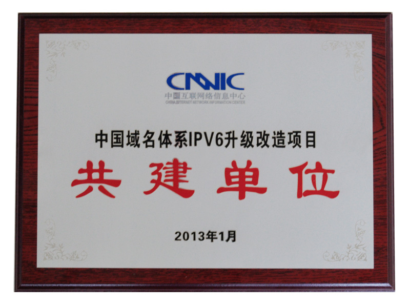 2013 CNNIC IPV6 upgrading project cooperation unit